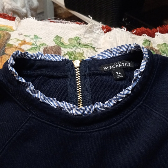 J Crew Merchantile Women XL Navy Top - Picture 3 of 8